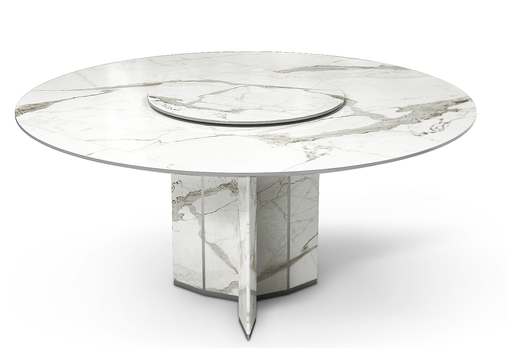 Outdoor dining table set on patio with chairs and decorative plants