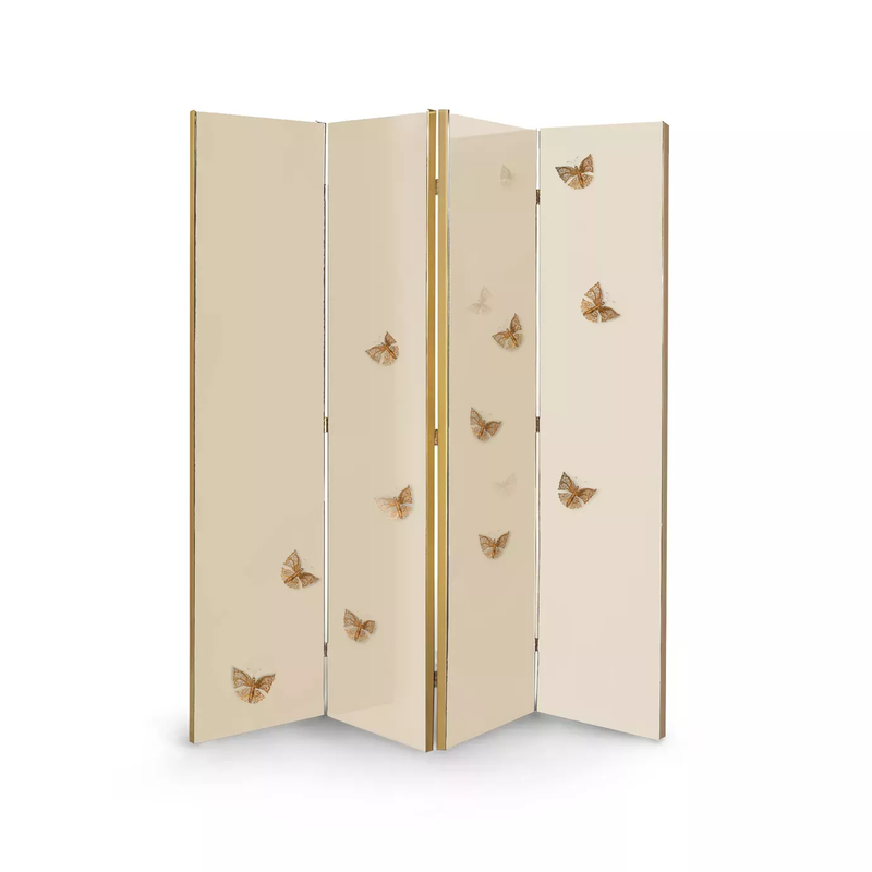Euphoria Cream Lacquer Metal Frame Screen