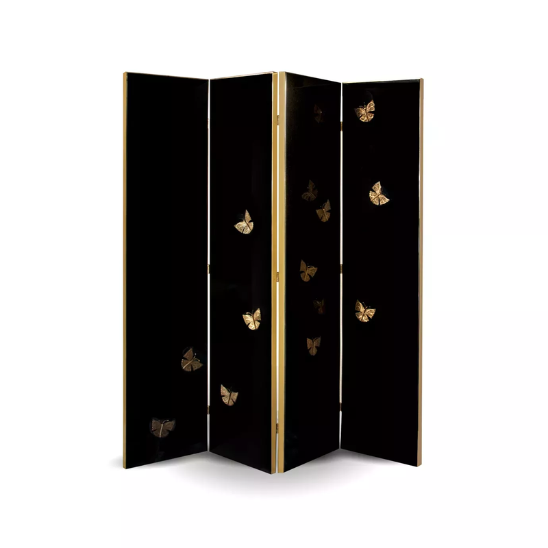 Euphoria Black Lacquer Metal Frame Screen