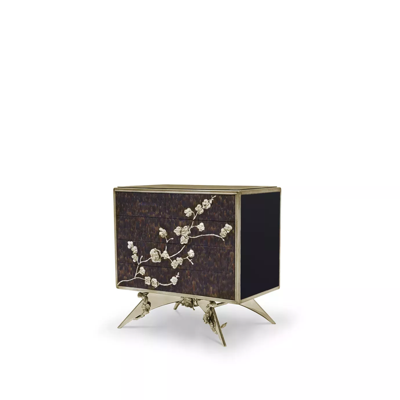 Spellbound Peacock Purple Feather Nightstand alternate view