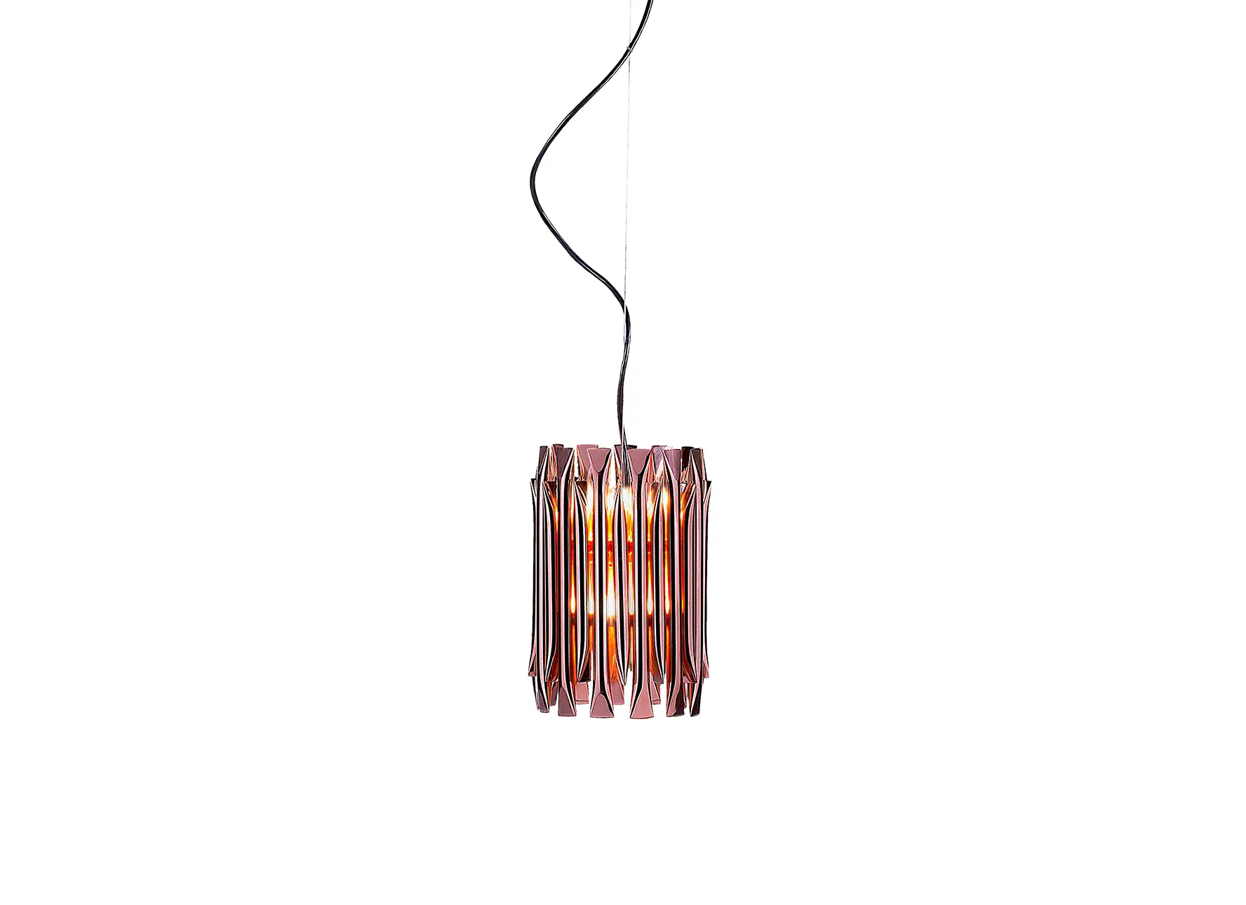 Matheny pendant light with gold brass tubes and modern art deco design