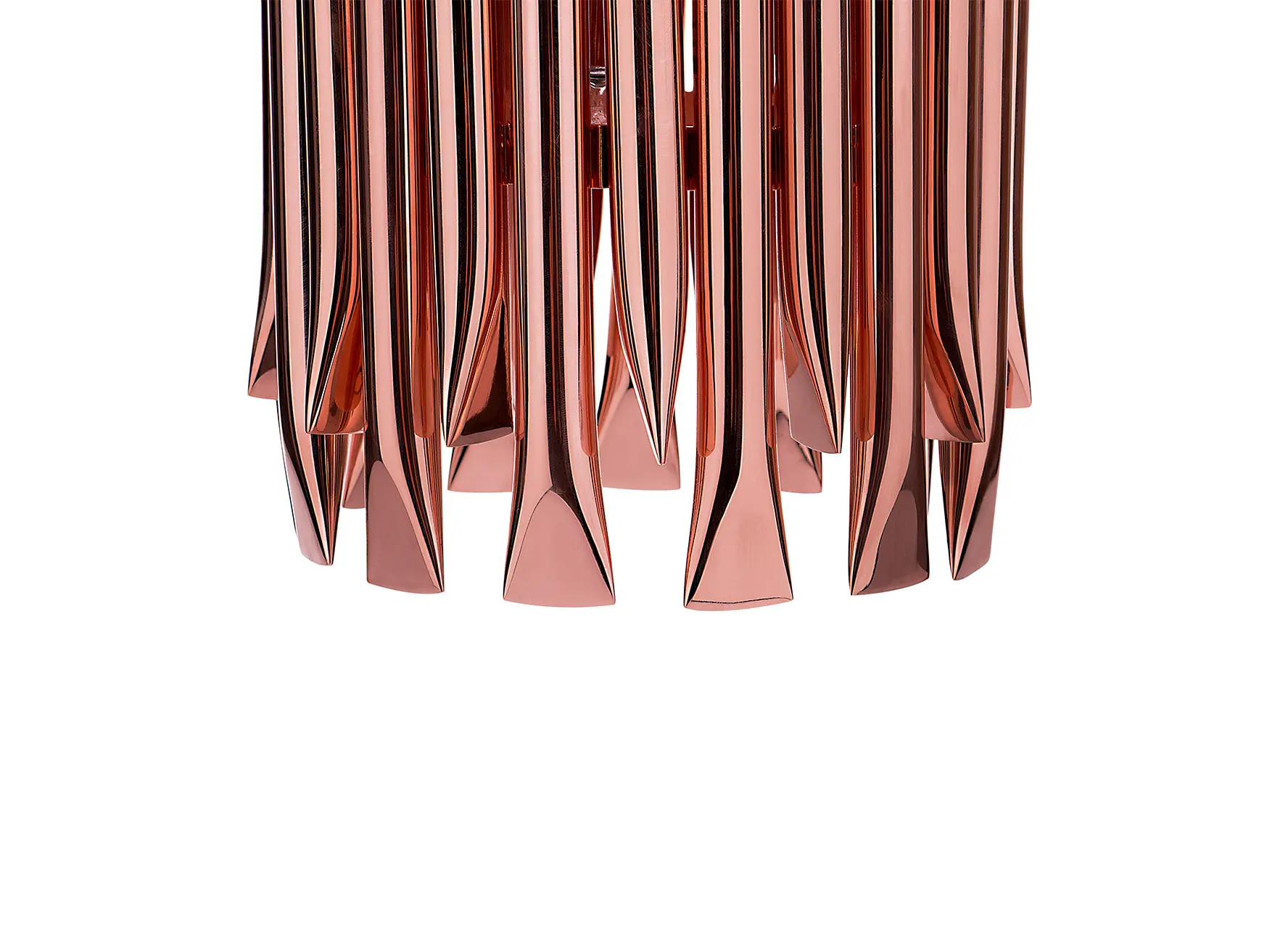 Matheny pendant light with gold brass tubes and modern art deco design