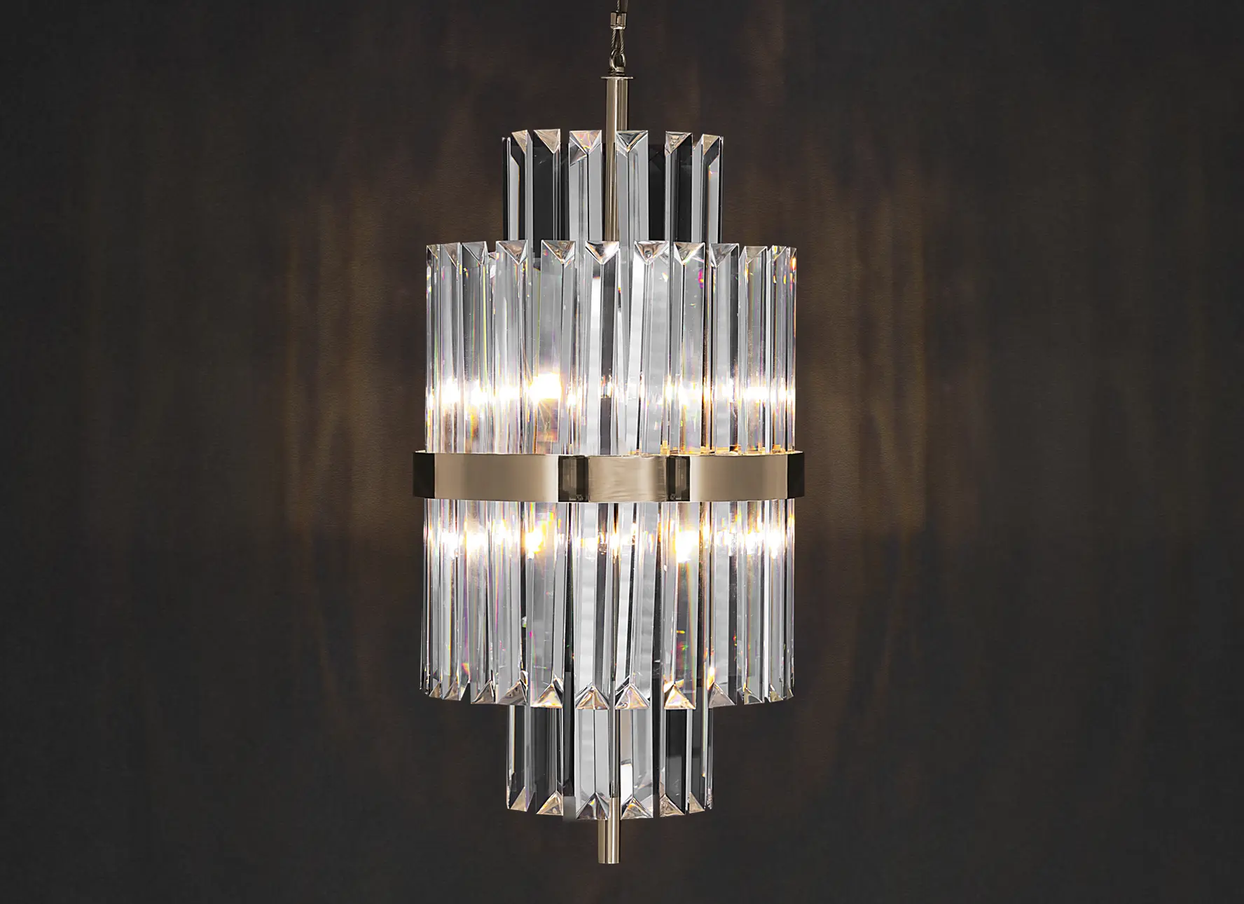 Liberty pendant light hanging above kitchen island in modern home interior