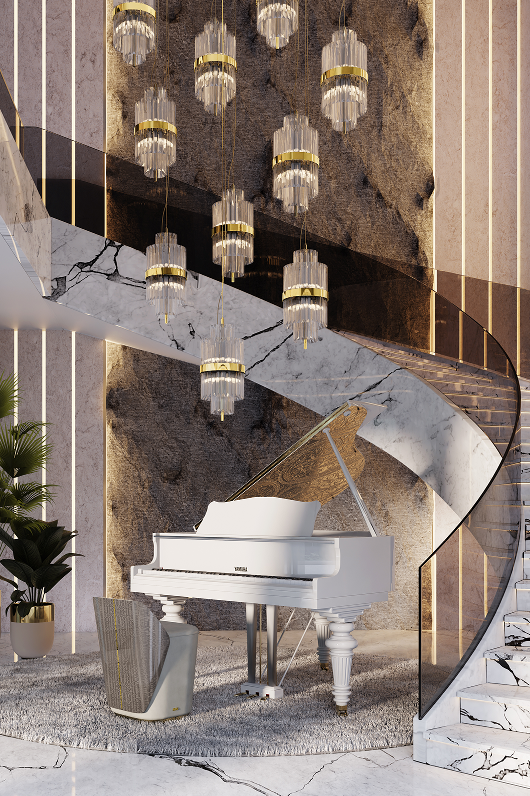 Liberty pendant light hanging above kitchen island in modern home interior