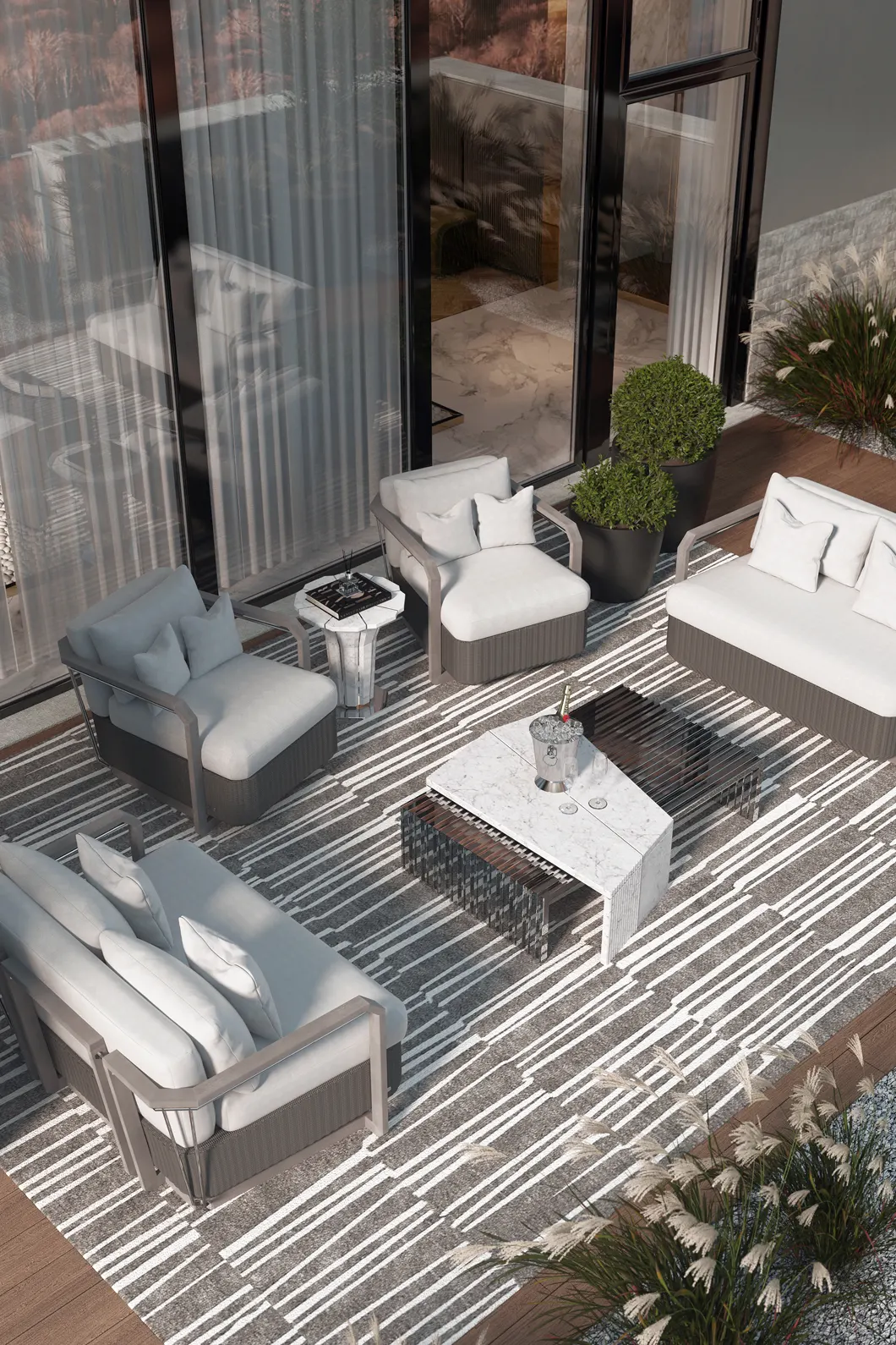 Hampton Grey Two-Seat Sofa