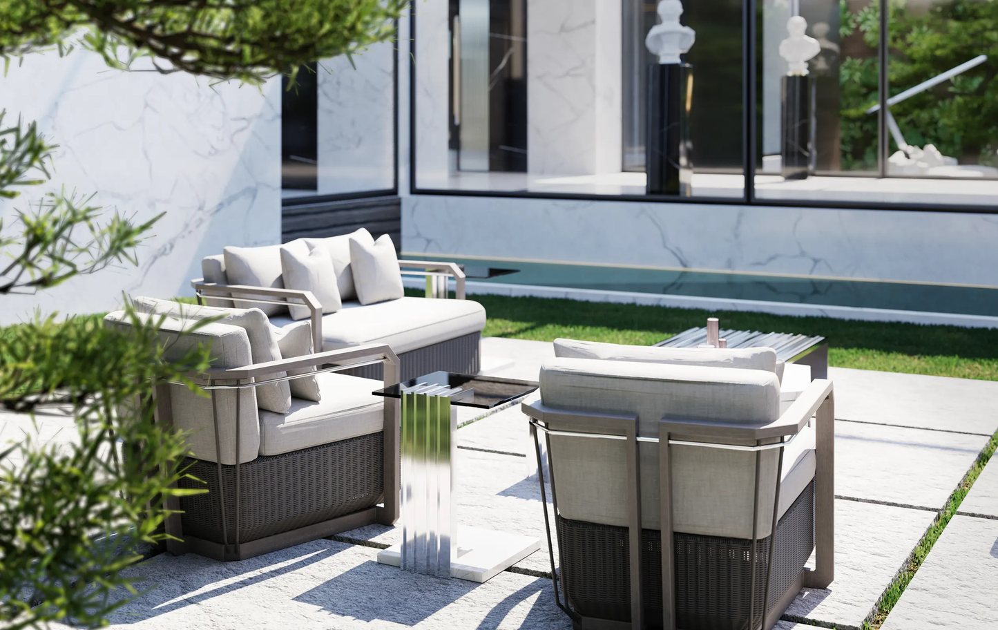 Hampton Grey Two-Seat Sofa